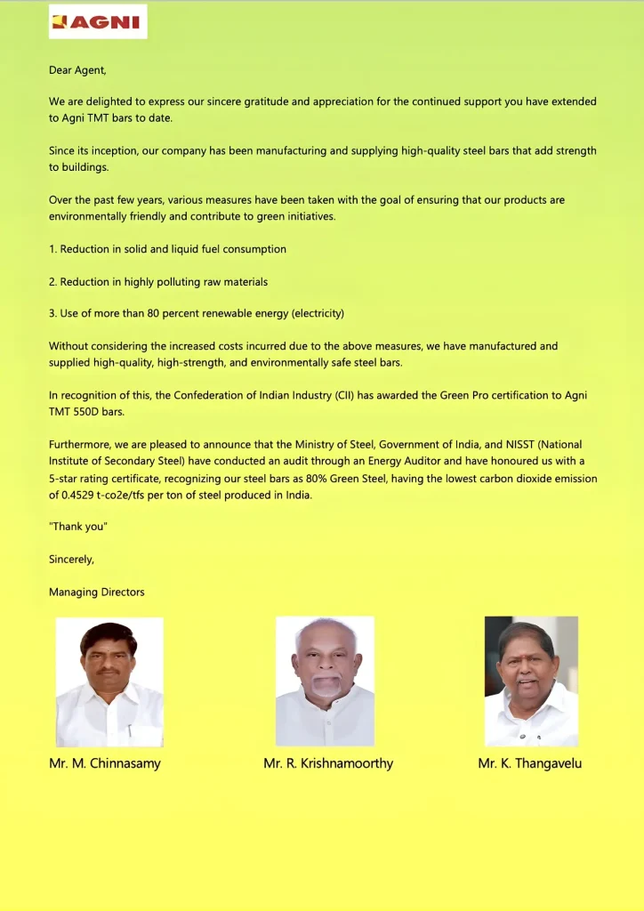 Why Agni Steels Decided to pursue Green Steel Certification?
