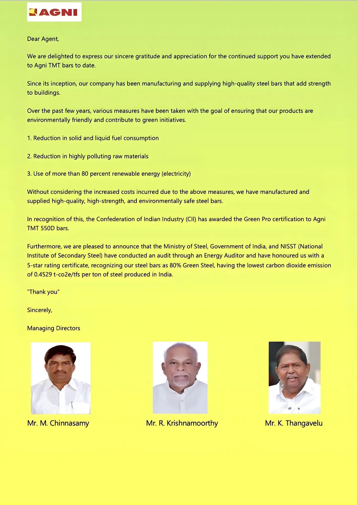 Why Agni Steels Decided to pursue Green Steel Certification?